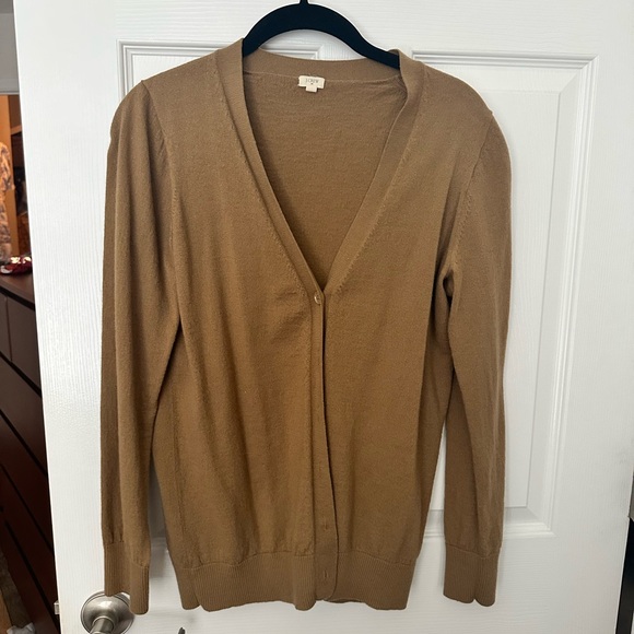 J. Crew Brown Merino Wool Cardigan - M - Picture 2 of 6